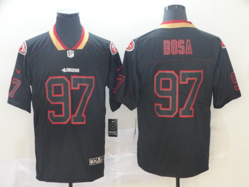 Men San Francisco 49ers #97 Bosa Nike Lights Out Black Color Rush Limited NFL Jersey->youth nfl jersey->Youth Jersey